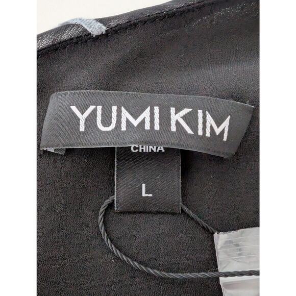 Yumi Kim Black and Pink Floral Asymmetric Mini Dress - Picture 5 of 9